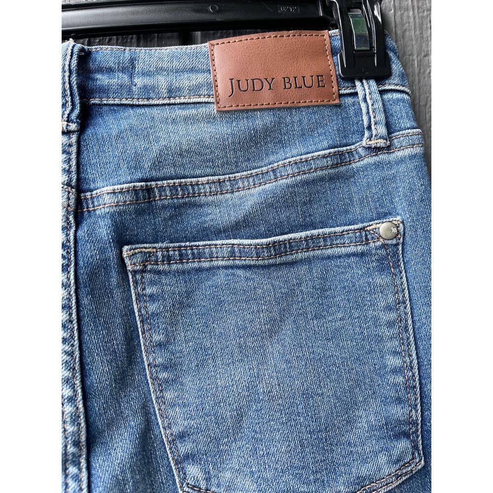 Judy Blue Wide Leg Cropped Jeans Raw Hem High Rise Super Soft Comfortable Sz 26 - Picture 5 of 9